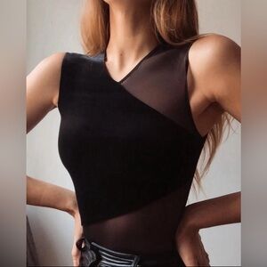 NWT Undress Code Blazing Star Velvet Mesh Bodysuit